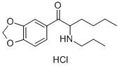 1-(1,3-苯并二氧-5-基)-2-(丙氨)-1-己酮盐酸盐结构式_27912-42-1结构式