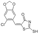 (5E)-5-[(6-氯-1,3-苯并二氧代l-5-基)亚甲基]-2-疏基-1,3-噻唑-4(5H)-酮结构式_292172-54-4结构式