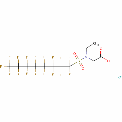 N-乙基-N-[(十七烷氟辛基)磺酰基]-甘氨酸钾盐结构式_2991-51-7结构式