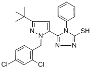 5-[3-(叔丁基)-1-(2,4-二氯苄基)-1H-吡唑-5-基]-4-苯基-4H-1,2,4-噻唑-3-硫醇结构式_306937-09-7结构式