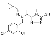 5-[3-(叔丁基)-1-(2,4-二氯苄基)-1H-吡唑-5-基]-4-甲基-4H-1,2,4-噻唑-3-硫醇结构式_306937-18-8结构式