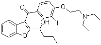 2-(1-羟基丁基)-3-苯并呋喃基-[4-(2-二乙氨基乙氧基)-3-碘苯基]甲酮结构式_318267-28-6结构式