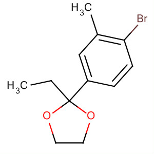 2-(4-溴-3-甲基苯基)-2-乙基-1,3-二氧戊环结构式_341006-30-2结构式