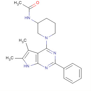 N-[1-(5,6-二甲基-2-苯基-7h-吡咯并[2,3-d]嘧啶-4-基)-3-哌啶基]乙酰胺结构式_343631-98-1结构式