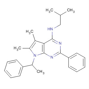 5,6-二甲基-n-(2-甲基丙基)-2-苯基-7-(1-苯基乙基)-7h-吡咯并[2,3-d]嘧啶-4-胺结构式_343632-10-0结构式