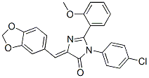 5-(1,3-苯并二氧杂环戊烯l-5-基亚甲基)-3-(4-氯苯基)-3,5-二氢-2-(2-甲氧基苯基)-4H-咪唑-4-酮结构式_370079-11-1结构式