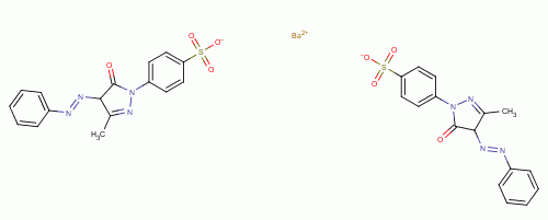Barium bis(p-(4,5-dihydro-3-methyl-5-oxo-4-(phenylazo)-1h-pyrazol-1-yl)benzenesulphonate)Structure,37672-83-6Structure Barium bis(p-(4,5-dihydro-3-methyl-5-oxo-4-(phenylazo)-1h-pyrazol-1-yl)benzenesulphonate) Structure,37672-83-6Structure