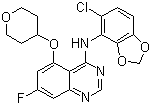N-(5-氯苯并[d][1,3]二氧代l-4-基)-7-氟-5-((四氢-2H-吡喃-4-基)氧基)喹唑啉-4-胺结构式_379230-38-3结构式