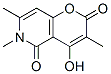 (9Ci)-4-羟基-3,6,7-三甲基-2H-吡喃并[3,2-C]吡啶-2,5(6H)-二酮结构式_380634-00-4结构式