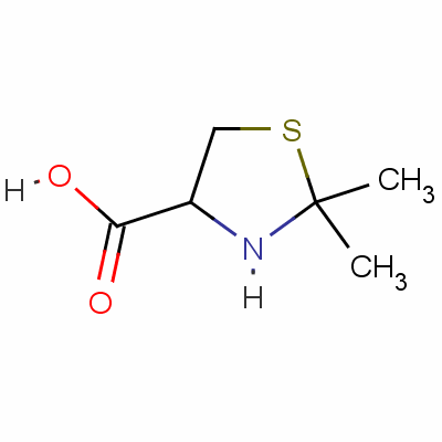(R)-2,2-二甲基 4-噻唑烷羧酸盐酸盐结构式_38984-68-8结构式