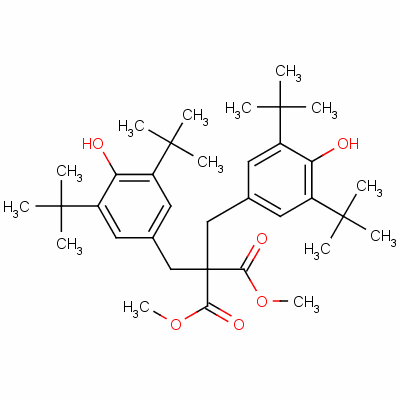 双[[3,5-双(1,1-二甲基乙基)-4-羟基苯基]甲基]丙二酸二甲酯结构式_39266-67-6结构式