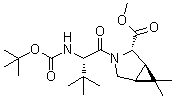 (1R,2S,5S)-3-((2S)-2-叔丁氧羰基氨基-3,3-二甲基-1-氧代丁基)-6,6-二甲基-3-氮杂双环[3.1.0]己烷-2-羧酸甲酯结构式_394735-26-3结构式