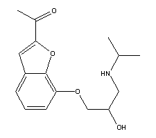 1-[7-[2-羟基-3-[(1-甲基乙基)-氨基]丙氧基]-2-苯并呋喃]乙酮结构式_39552-01-7结构式