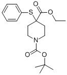 1-叔丁基 4-乙基 4-(苯基硫代)哌啶-1,4-二羧酸结构式_397264-09-4结构式