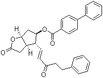 (3aR,4R,5R,6aS)-六氢-2-氧代-4-[(1E)-3-氧代-5-苯基-1-戊烯基]-2H-环戊并[b]呋喃-5-基 [1,1-联苯]-4-甲酸酯结构式_41639-72-9结构式