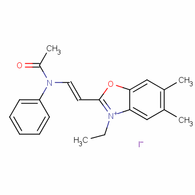 2-(2-N-乙酰苯胺)乙烯基-5,6-二甲基-3-乙基苯并噁唑碘化物结构式_41729-43-5结构式