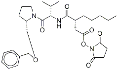 3-(R)-[1-(2-(S)-苄氧基甲基-吡咯烷-1-羰基)-2-(S)-甲基-丙基氨基甲酰)-辛酸N-羟基琥珀酰亚胺基酯结构式_460754-32-9结构式
