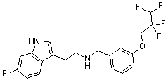 6-氟-N-[[3-(2,2,3,3-四氟丙氧基)苯基]甲基]-1H-吲哚-3-乙胺结构式_467459-31-0结构式