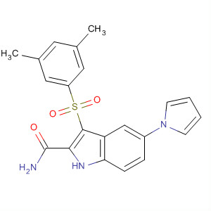 5-(1H-吡咯-1-基)-3-(3,5-二甲基苯基磺酰基)-吲哚-2-羧基酰胺结构式_473258-17-2结构式