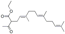 (4E,8E)-2-乙酰基-5,9,13-三甲基-4,8,12-十四碳三烯酸乙酯结构式_50340-51-7结构式