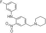 3-氟-N-(2-硝基-4-((哌啶-1-基)甲基)苯基)苯胺结构式_509093-96-3结构式
