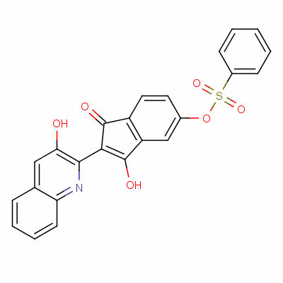 3-羟基-2-(3-羟基-2-喹啉基)-5-[(苯基磺酰基)氧基]-1H-茚-1-酮结构式_51419-02-4结构式