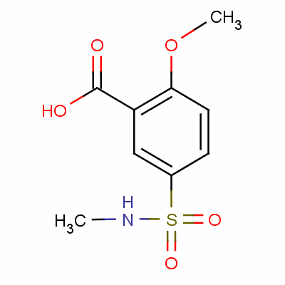 2-甲氧基-5-[(甲基氨基)磺酰基]苯甲酸结构式_51887-56-0结构式