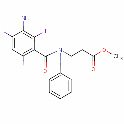 N-(3-氨基-2,4,6-三碘苯甲酰基)-N-苯基-beta-丙氨酸甲酯结构式_51934-66-8结构式