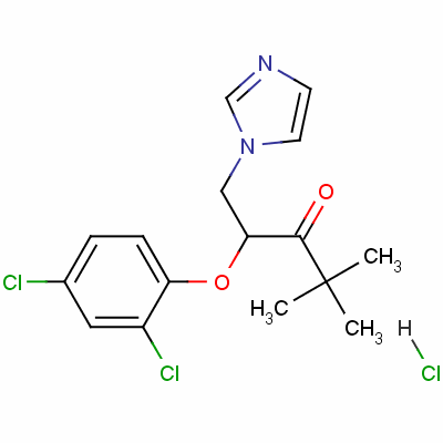 2-(2,4-二氯苯氧基)-1-(1H-咪唑-1-基)-4,4-二甲基-3-戊酮盐酸盐结构式_52130-69-5结构式