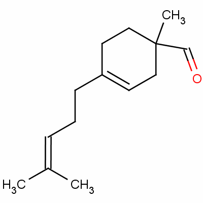 1-甲基-4-(4-甲基-3-戊烯基)-3-环己烯-1-甲醛结构式_52475-86-2结构式