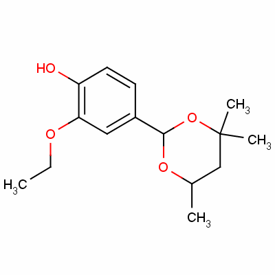 2-乙氧基-4-(4,4,6-三甲基-1,3-二噁烷-2-基)苯酚结构式_52514-67-7结构式