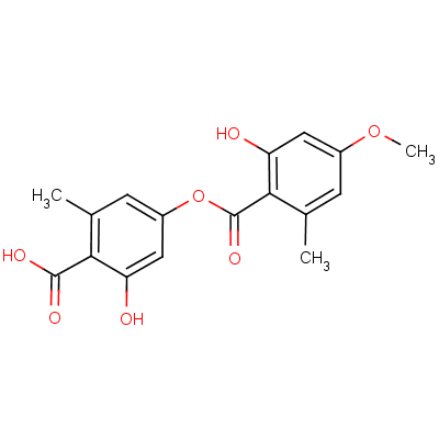 扁枝衣二酸结构式_537-09-7结构式