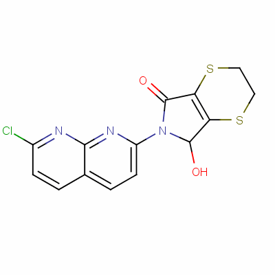 6-(7-氯-1,8-萘啶-2-基)-2,3,6,7-四氢-7-羟基-5H-1,4-二噻英并[2,3-c]吡咯-5-酮结构式_53788-25-3结构式