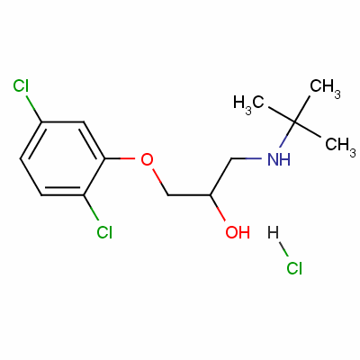 1-(叔丁基氨基)-3-(2,5-二氯苯氧基)丙烷-2-醇盐酸盐结构式_54247-25-5结构式