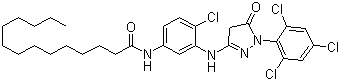 N-[4-氯-3-[[4,5-二氢-5-氧代-1-(2,4,6-三氯苯基)-1H-吡唑-3-基]氨基]苯基]十四烷酰胺结构式_54636-84-9结构式