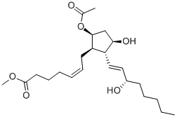 (Z)-7-[(1r,2r,3r,5s)-5-乙酰氧基-3-羟基-2-((e)-(s)-3-羟基-1-辛烯)-环戊基]-5-庚烯酸甲酯结构式_55022-57-6结构式