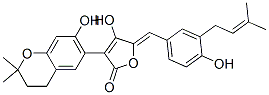 3-(3,4-Dihydro-7-hydroxy-2,2-dimethyl-2h-1-benzopyran-6-yl)-4-hydroxy-5-[(z)-[4-hydroxy-3-(3-methyl-2-butenyl)phenyl ]methylene]-2(5h)-furanone Structure,55215-37-7Structure