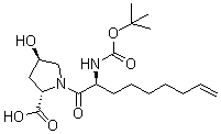 (4R)-1-[(2S)-2-[[叔丁氧羰基]氨基]-1-氧代-8-壬烯基]-4-羟基-L-脯氨酸结构式_552335-47-4结构式