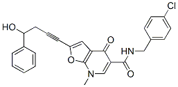 Furo[2,3-b]pyridine-5-carboxamide, n-[(4-chlorophenyl)methyl]-4,7-dihydro-2-(4-hydroxy-4-phenyl-1-butynyl)-7-methyl-4-oxo-(9ci) Structure,562101-84-2Structure