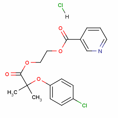 2-[2-(4-氯苯氧基)-2-甲基丙酰基氧基]乙基烟酸盐酸盐结构式_56775-91-8结构式