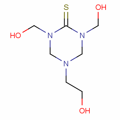 四氢-5-(2-羟基乙基)-1,3-双(羟基甲基)-1,3,5-三嗪-2(1h)-硫酮结构式_56975-07-6结构式