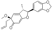 (2S)-2α-(1,3-苯并二氧杂环戊烯-5-基)-3β-甲基-5α-甲氧基-5-烯丙基-2,3,5,6-四氢苯并呋喃-6-酮结构式_57430-03-2结构式 (2S)-2α-(1,3-苯并二氧杂环戊烯-5-基)-3β-甲基-5α-甲氧基-5-烯丙基-2,3,5,6-四氢苯并呋喃-6-酮结构式_57430-03-2结构式