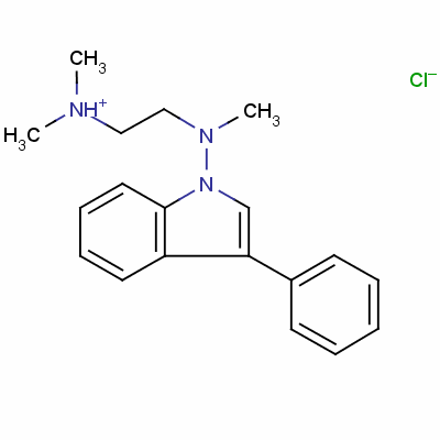 N,n,n-三甲基-n-(3-苯基-1H-吲哚-1-基)乙烯二胺盐酸盐结构式_57647-35-5结构式