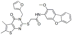 (9ci)-2-[[3-(2-呋喃甲基)-3,4-二氢-5,6-二甲基-4-氧代噻吩并[2,3-d]嘧啶-2-基]硫代]-n-(2-甲氧基-3-二苯并呋喃)-乙酰胺结构式_577699-47-9结构式