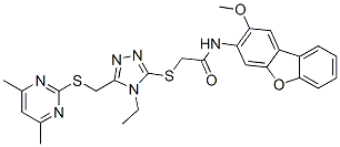 (9ci)-2-[[5-[[(4,6-二甲基-2-嘧啶)硫代]甲基]-4-乙基-4H-1,2,4-噻唑-3-基]硫代]-n-(2-甲氧基-3-二苯并呋喃)-乙酰胺结构式_577998-44-8结构式