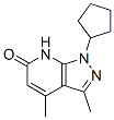 (9ci)-1-环戊基-1,7-二氢-3,4-二甲基-6H-吡唑并[3,4-b]吡啶-6-酮结构式_578743-92-7结构式