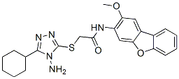 (9ci)-2-[(4-氨基-5-环己基-4H-1,2,4-噻唑-3-基)硫代]-n-(2-甲氧基-3-二苯并呋喃)-乙酰胺结构式_578758-47-1结构式