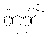 3,12-二氢-6,11-二羟基-3,3-二甲基-7h-吡喃并[2,3-c]吖啶-7-酮结构式_57959-88-3结构式