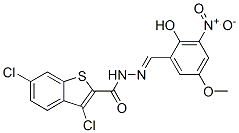 (9ci)-3,6-二氯-苯并[b]噻吩-2-羧酸-[(2-羟基-5-甲氧基-3-硝基苯基)亚甲基]肼结构式_585560-50-5结构式