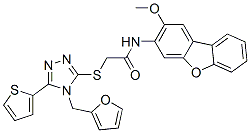 (9ci)-2-[[4-(2-呋喃甲基)-5-(2-噻吩)-4H-1,2,4-噻唑-3-基]硫代]-n-(2-甲氧基-3-二苯并呋喃)-乙酰胺结构式_587010-73-9结构式